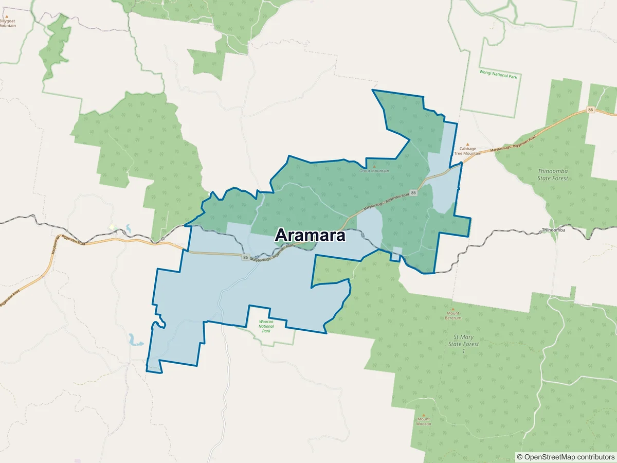 Map of Aramara, QLD, Australia