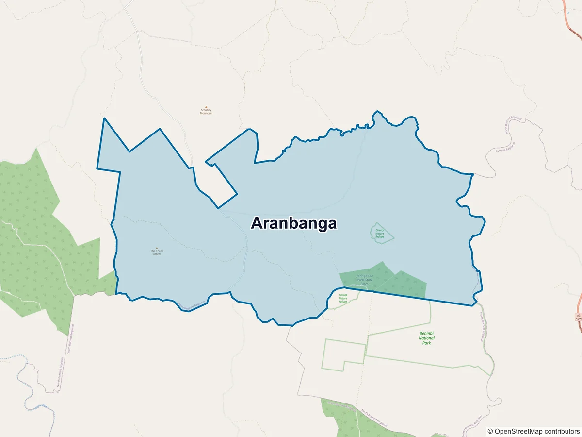Map of Aranbanga, QLD, Australia