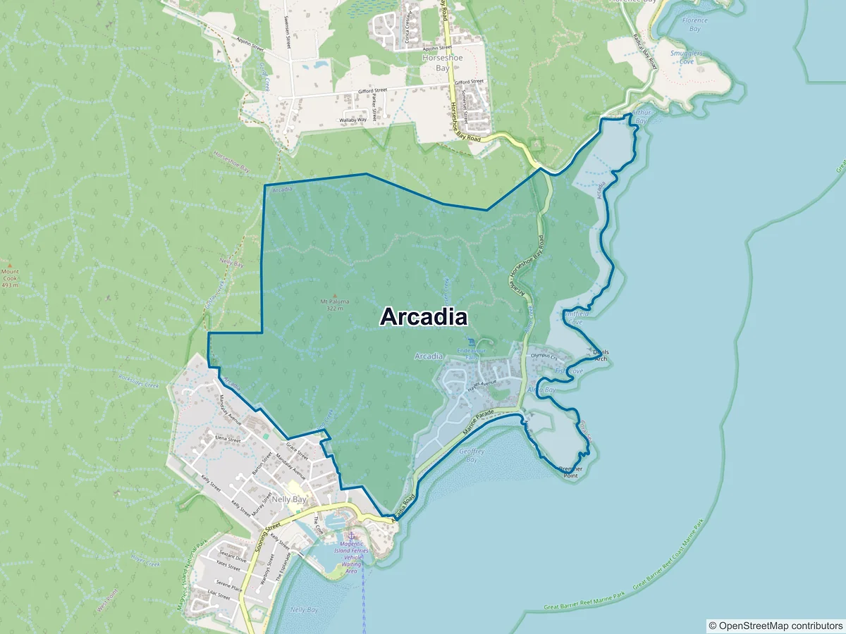 Map of Arcadia, QLD, Australia