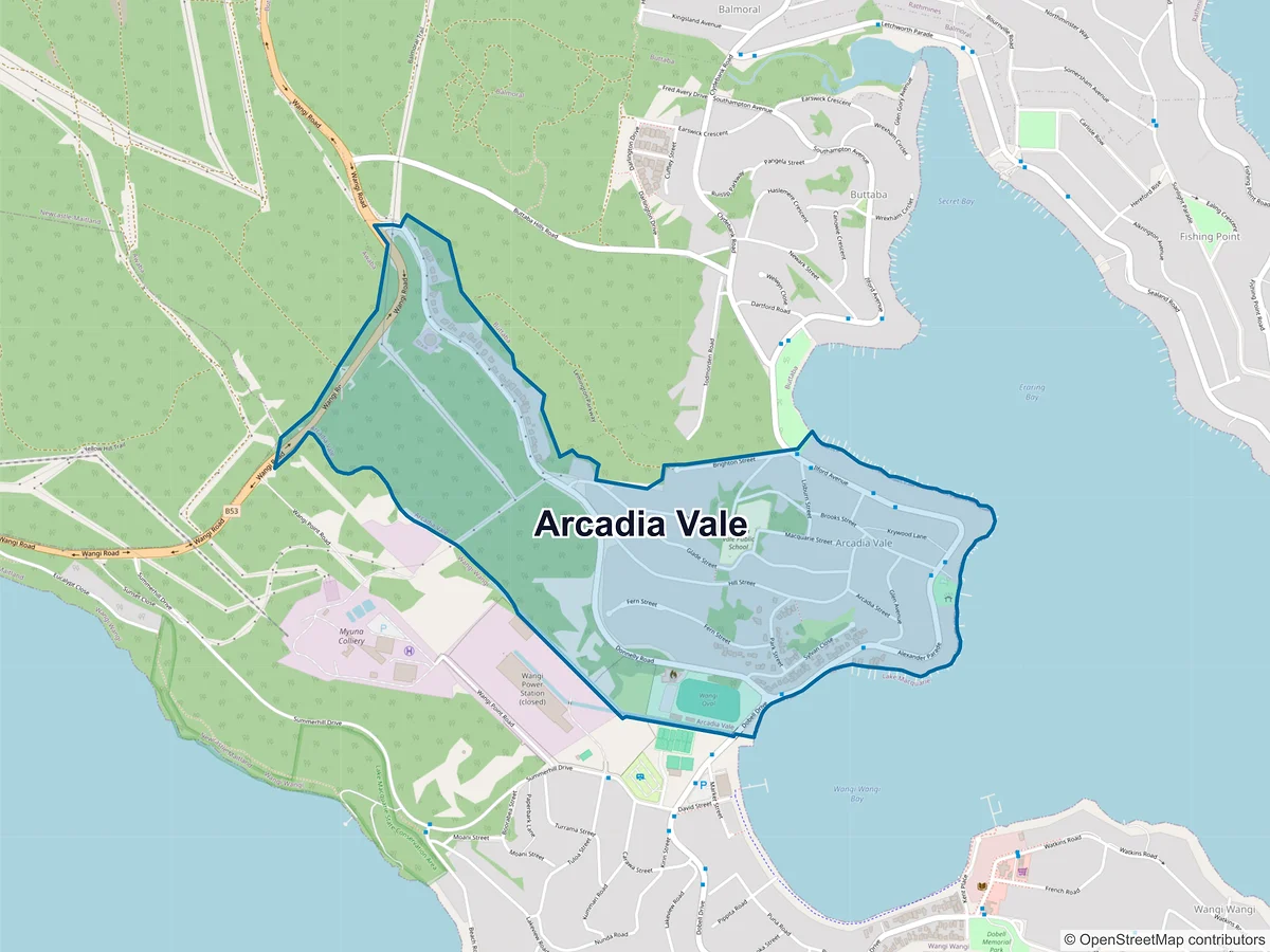 Map of Arcadia Vale, NSW, Australia