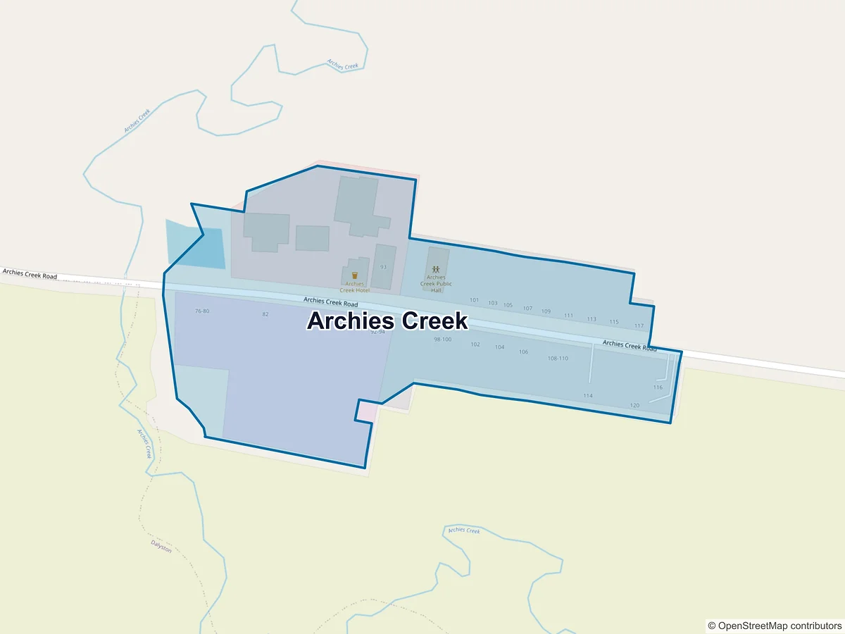 Map of Archies Creek, VIC, Australia