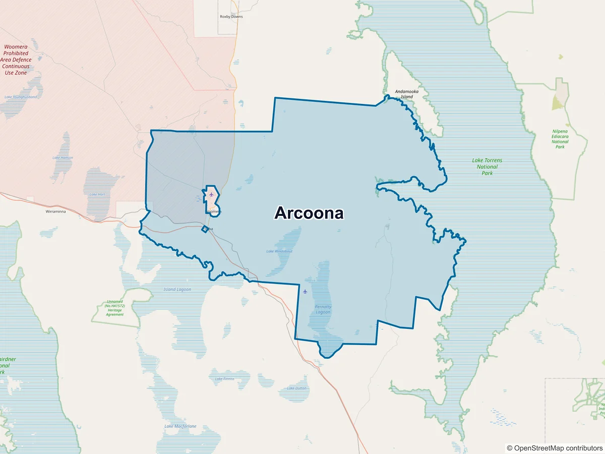 Map of Arcoona, SA, Australia