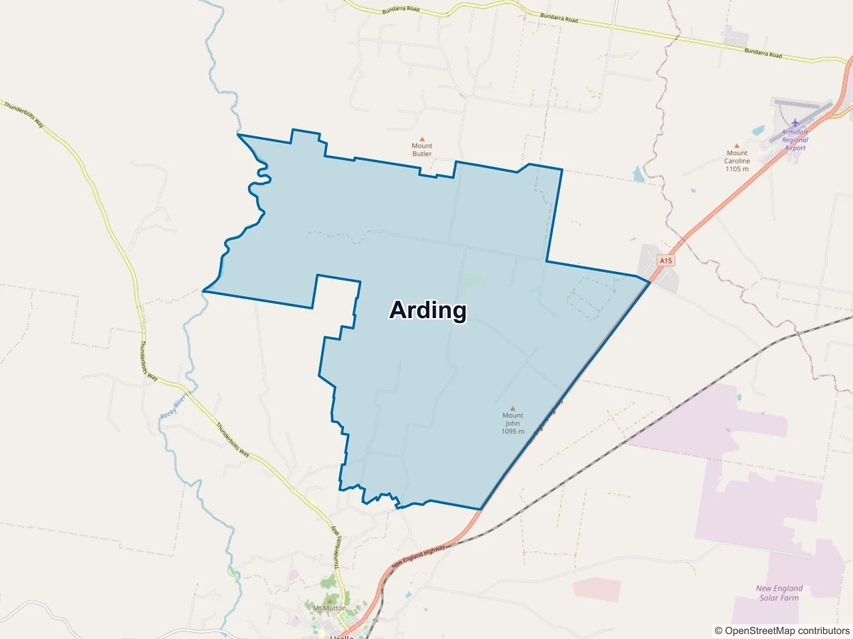 Map of Arding, NSW, Australia