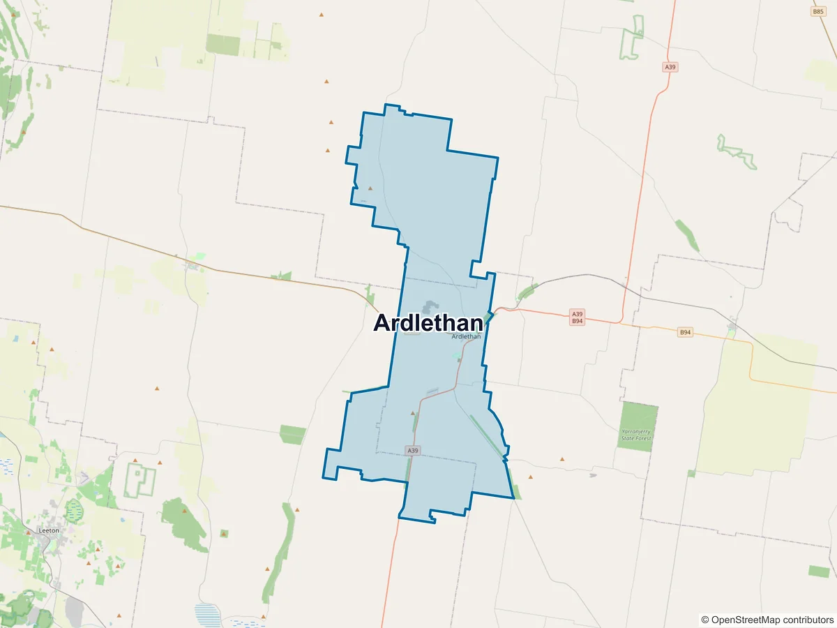 Map of Ardlethan, NSW, Australia
