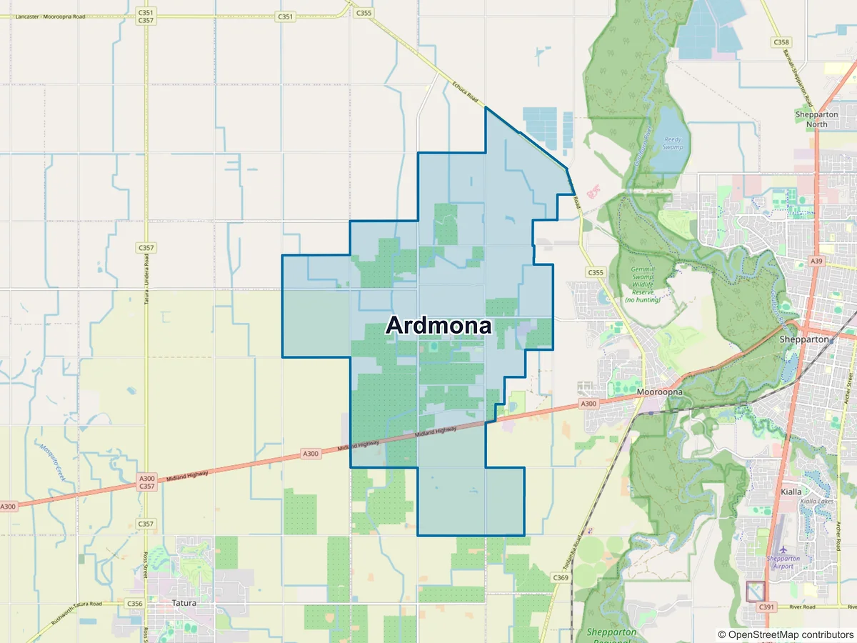 Map of Ardmona, VIC, Australia