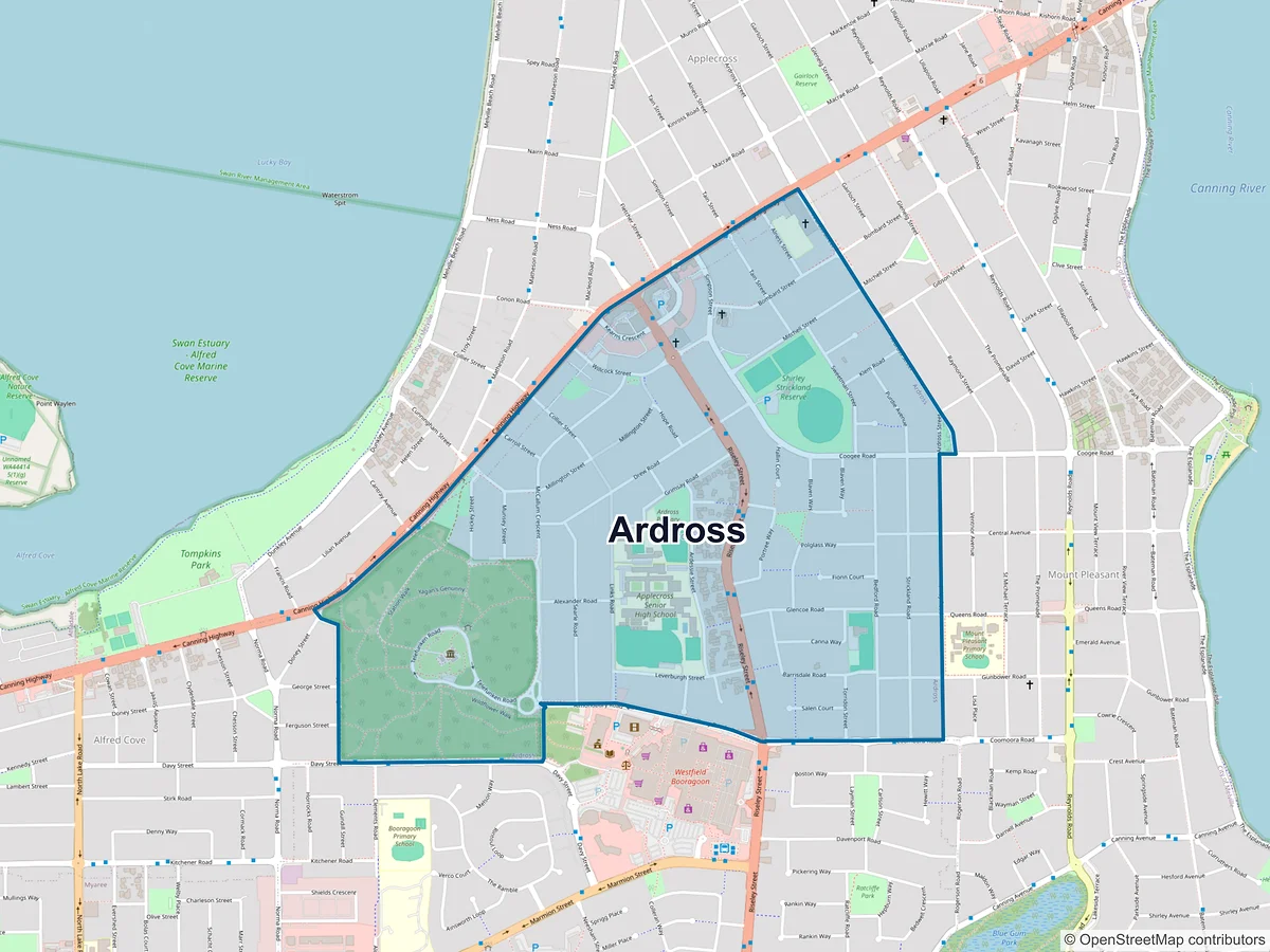Map of Ardross, WA, Australia