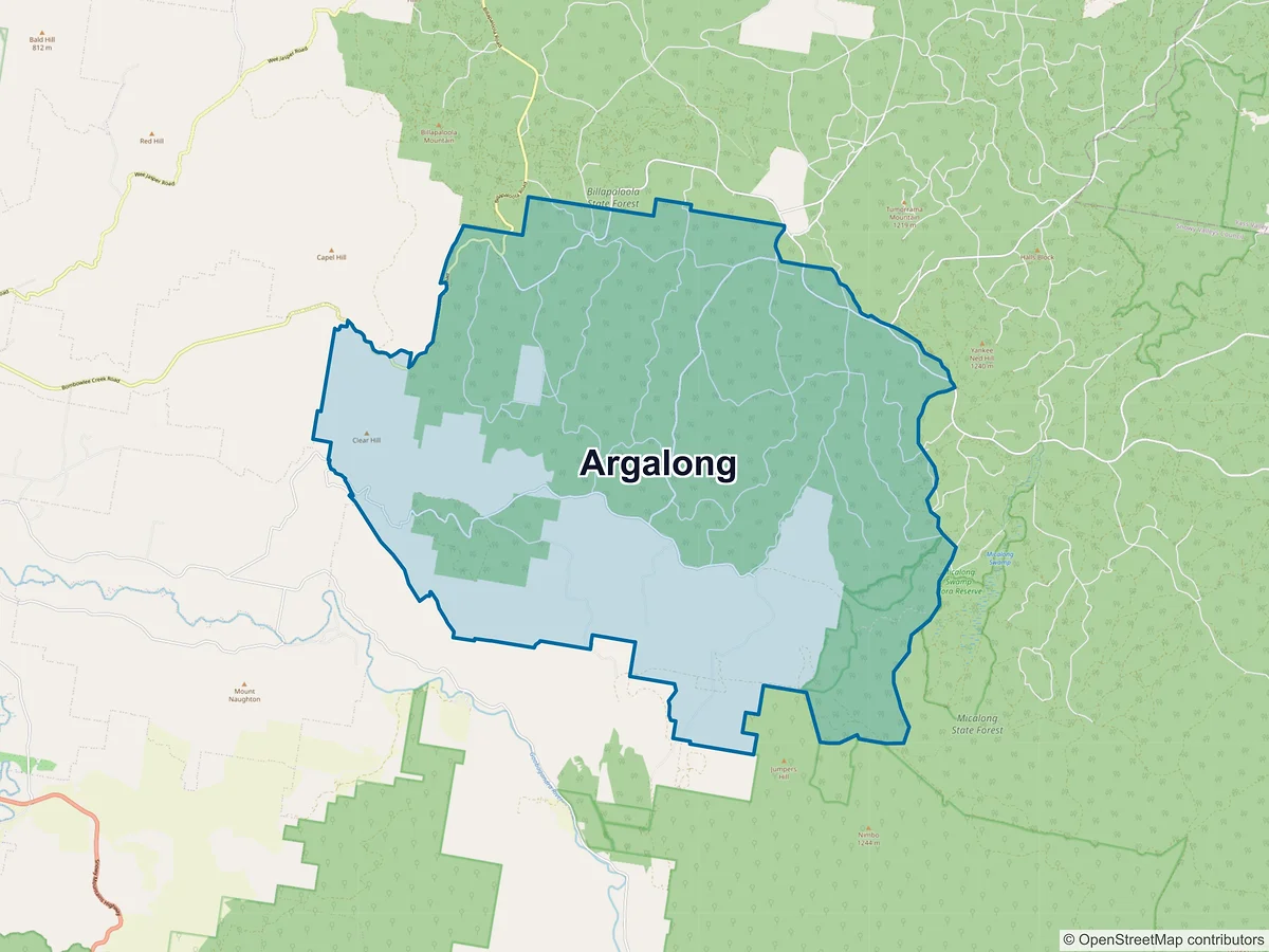 Map of Argalong, NSW, Australia