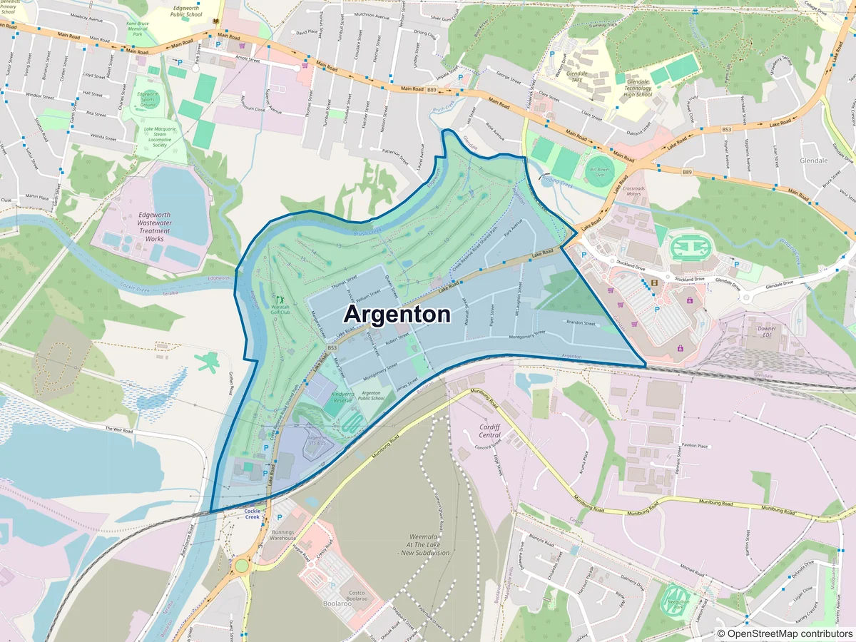 Map of Argenton, NSW, Australia