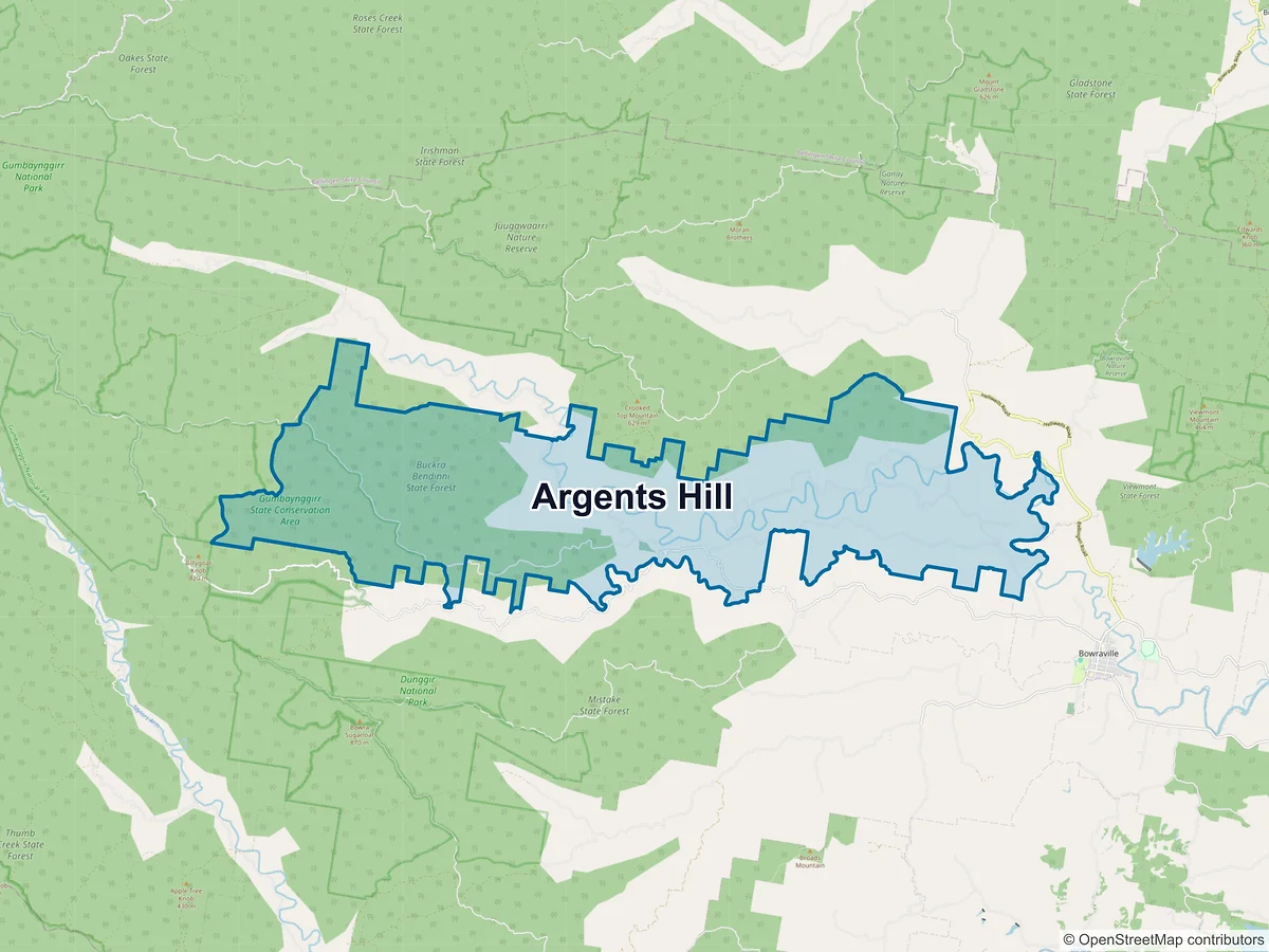 Map of Argents Hill, NSW, Australia