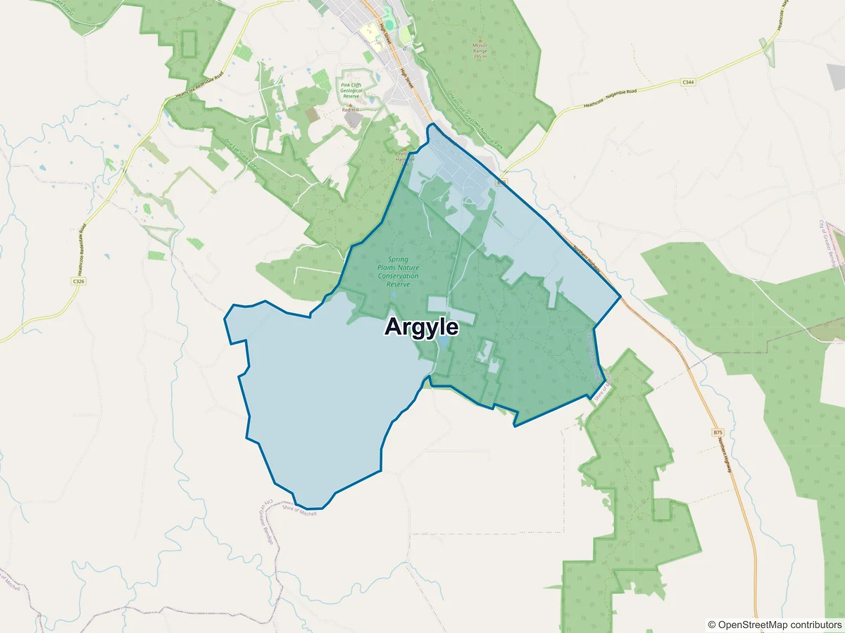 Map of Argyle, VIC, Australia