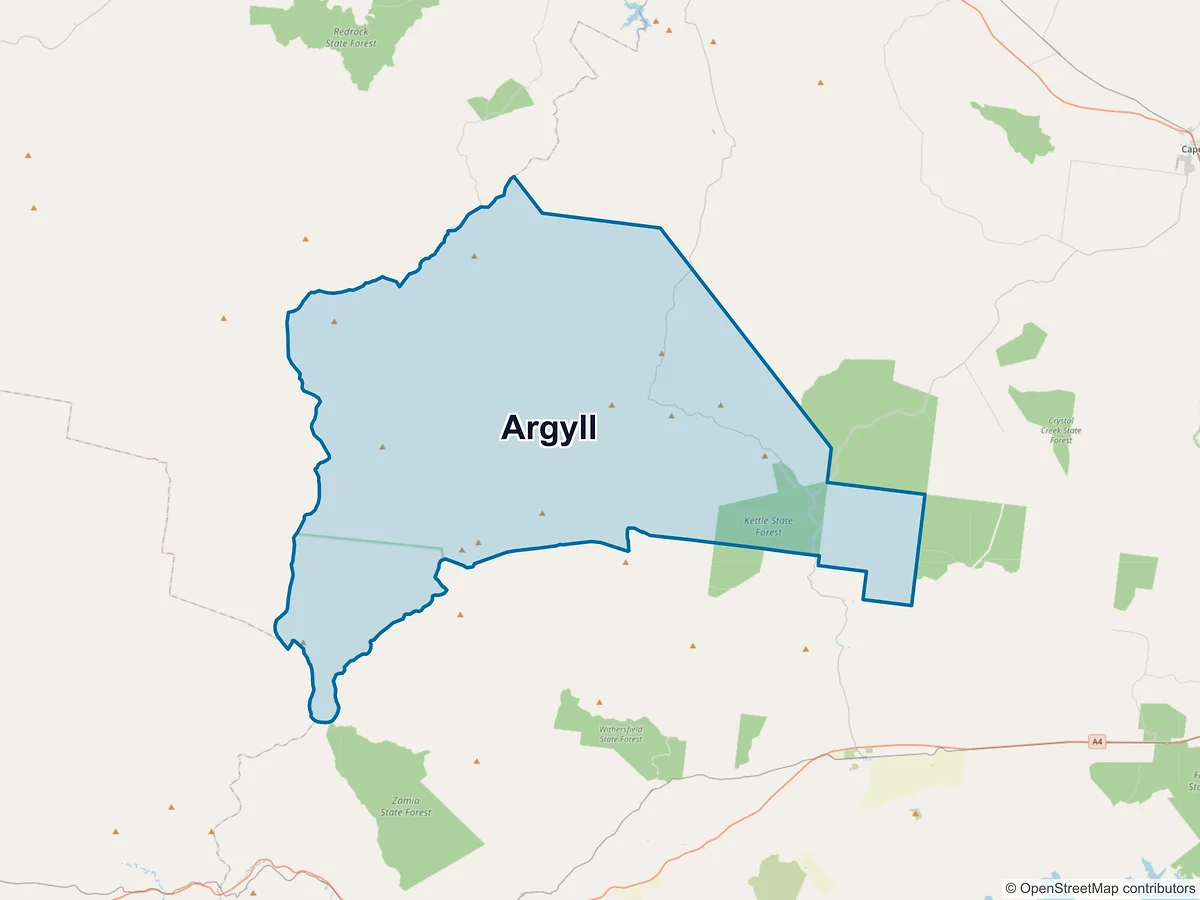Map of Argyll, QLD, Australia