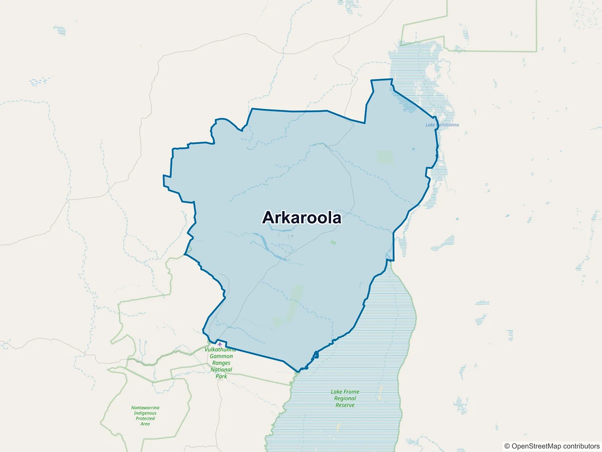 Map of Arkaroola, SA, Australia