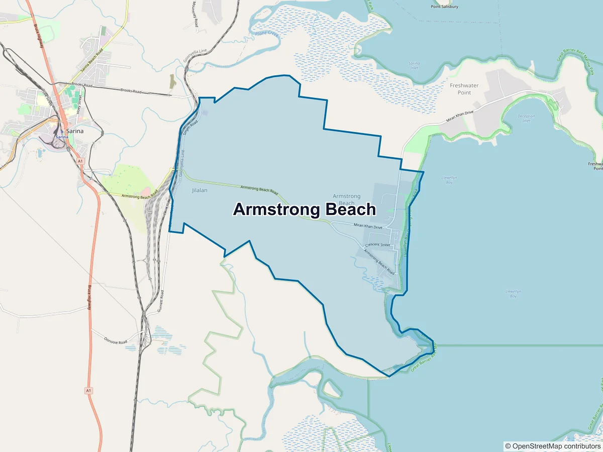 Map of Armstrong Beach, QLD, Australia