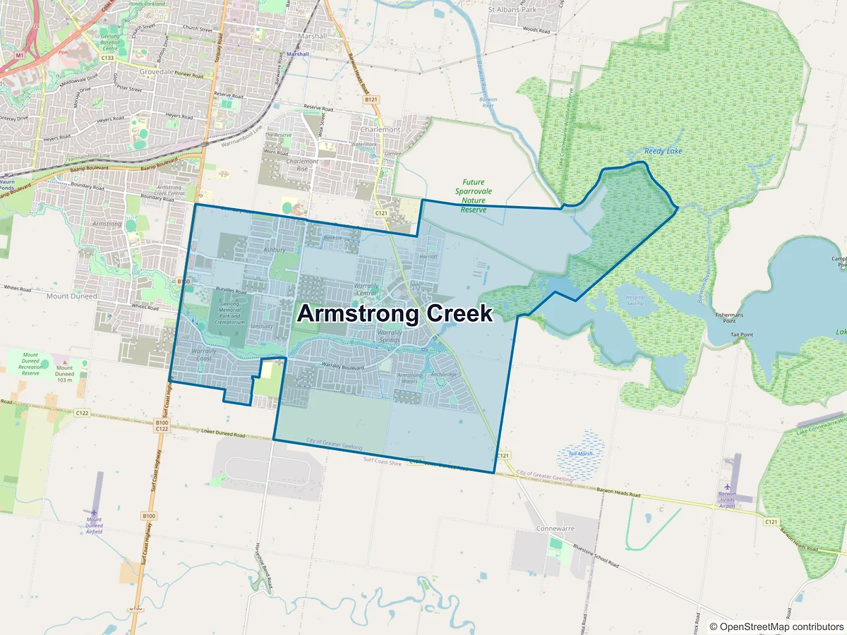 Map of Armstrong Creek, VIC, Australia
