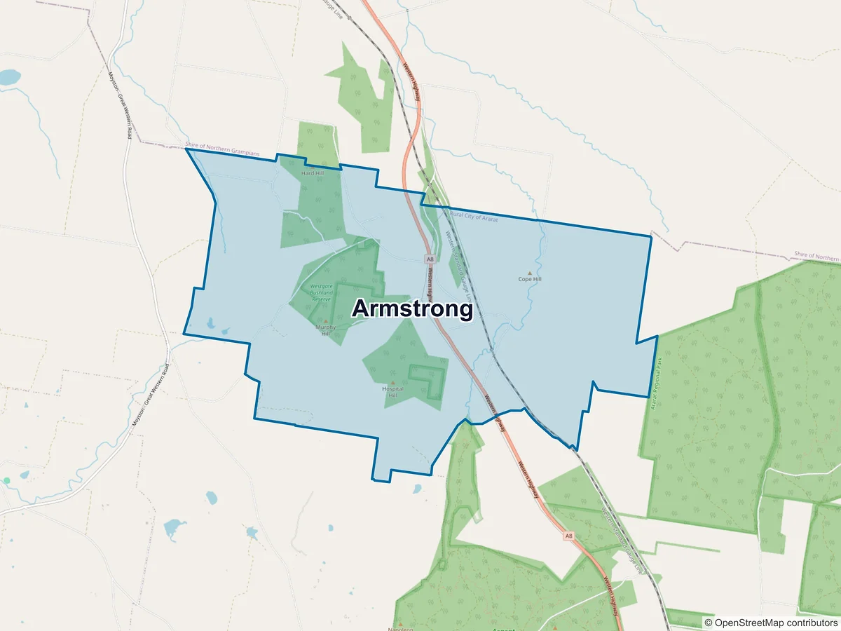 Map of Armstrong, VIC, Australia
