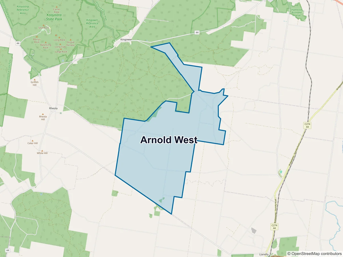 Map of Arnold West, VIC, Australia
