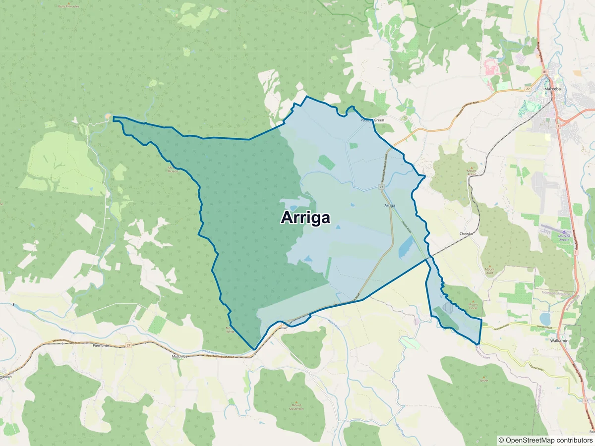 Map of Arriga, QLD, Australia