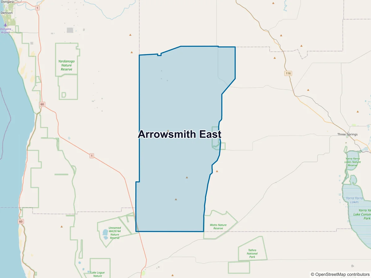 Map of Arrowsmith East, WA, Australia