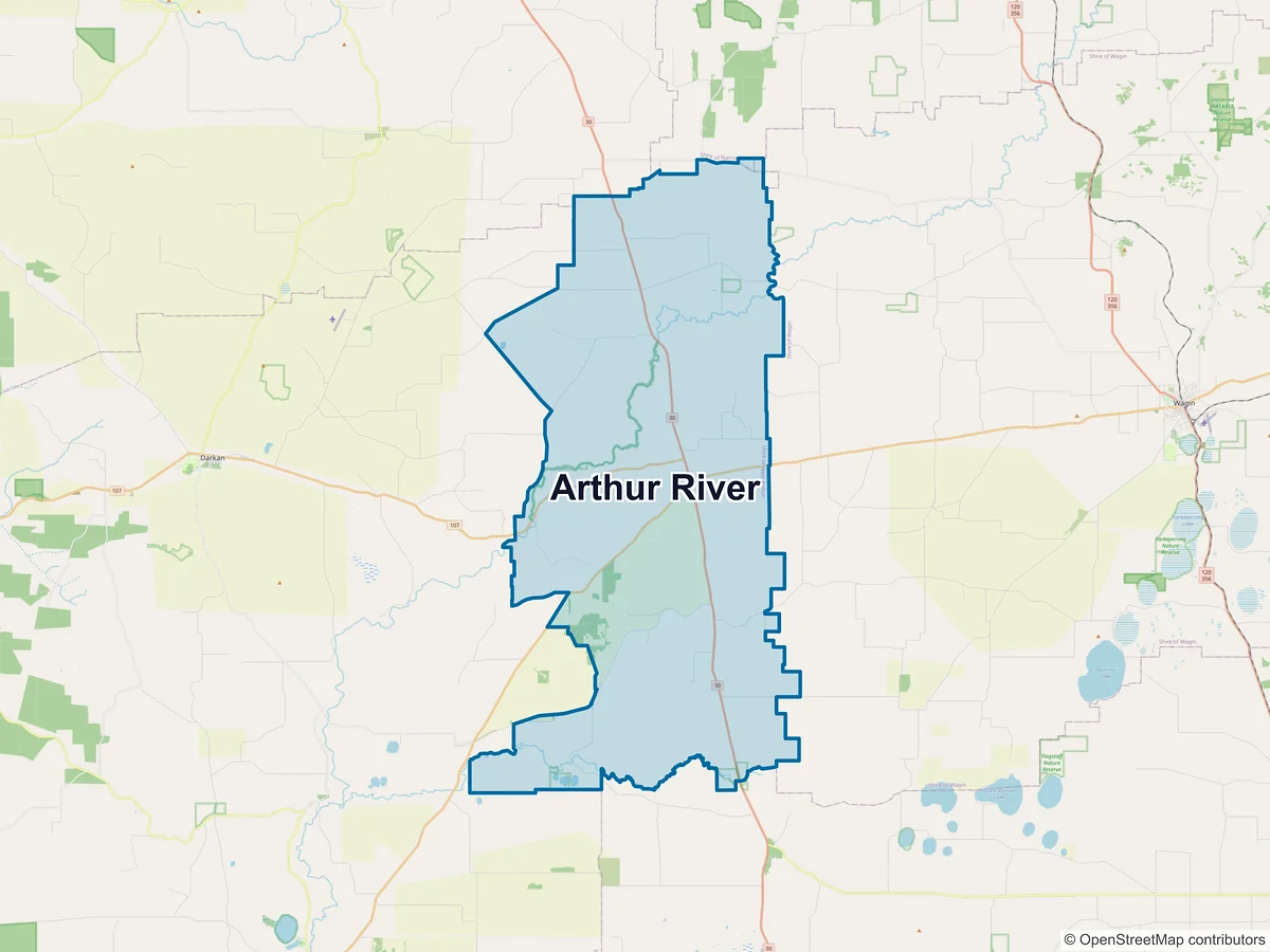 Map of Arthur River, WA, Australia