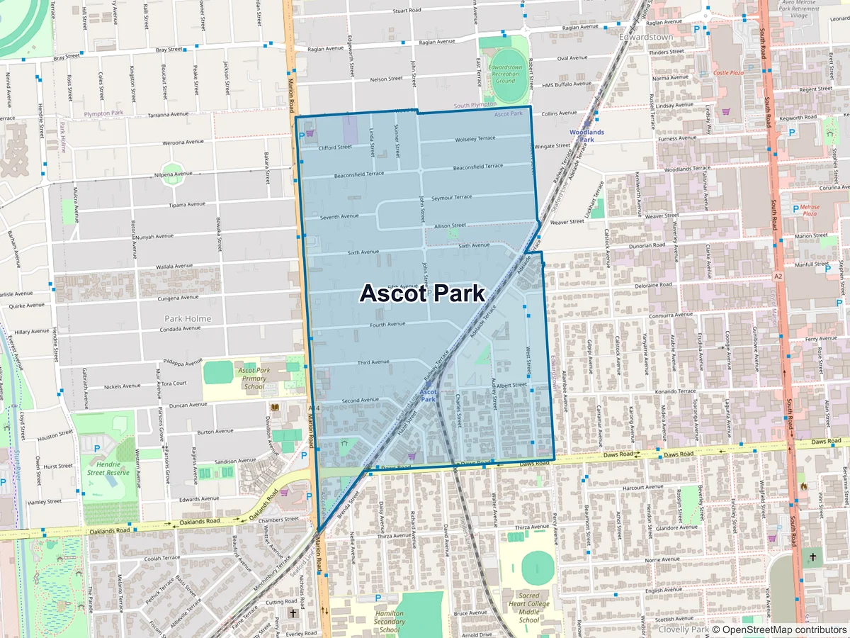 Map of Ascot Park, SA, Australia