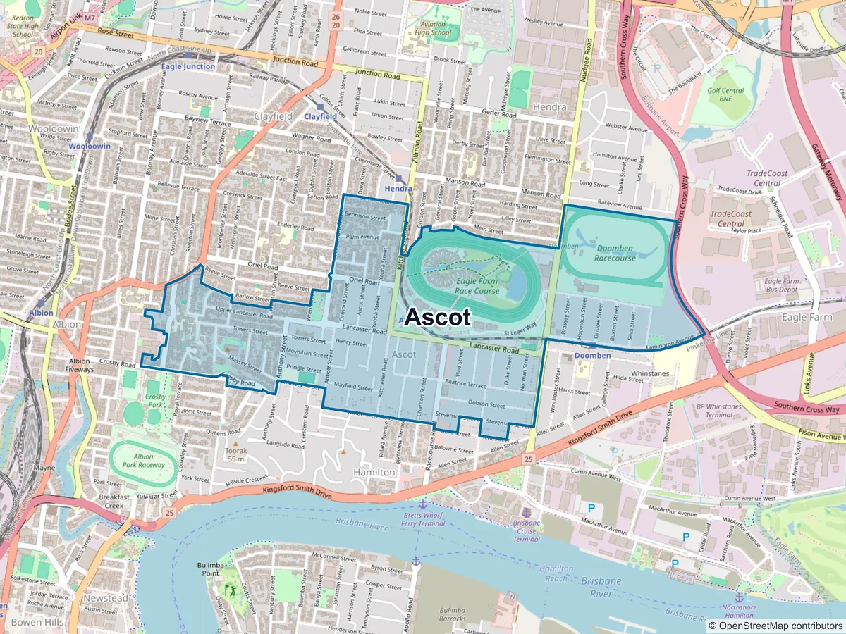 Map of Ascot, QLD, Australia