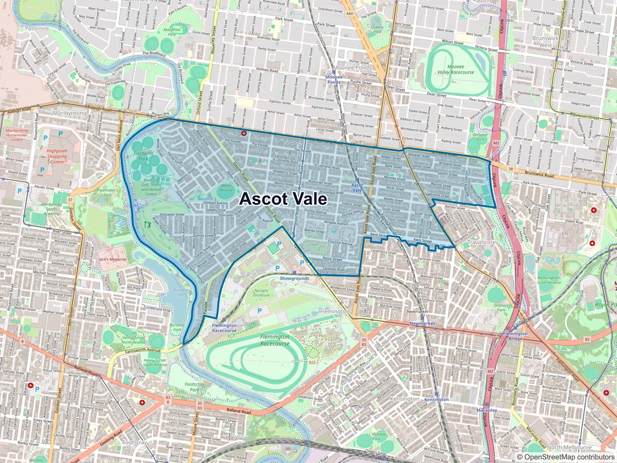 Map of Ascot Vale, VIC, Australia