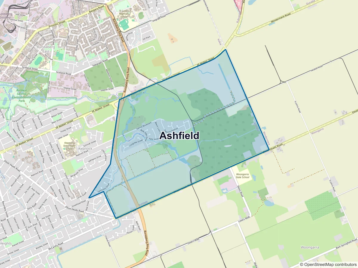 Map of Ashfield, QLD, Australia