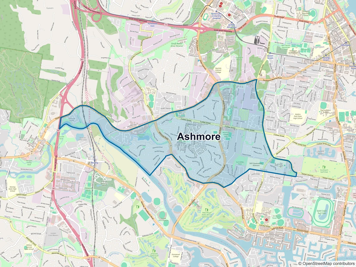 Map of Ashmore, QLD, Australia