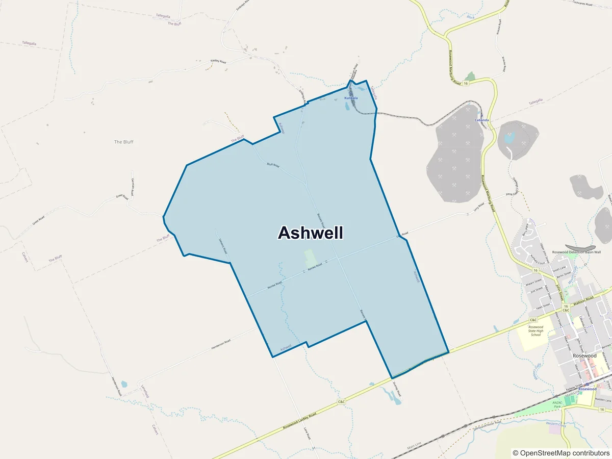 Map of Ashwell, QLD, Australia