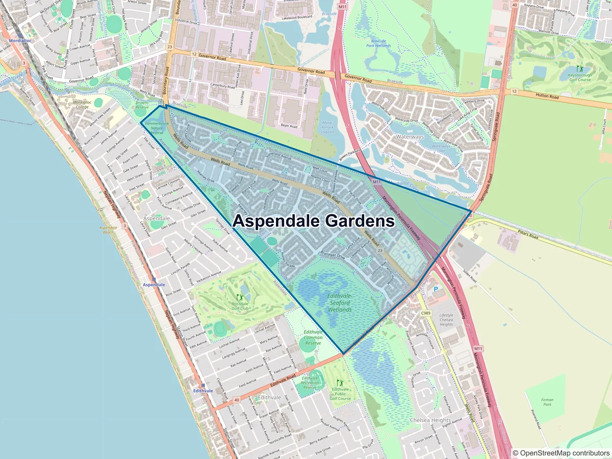 Map of Aspendale Gardens, VIC, Australia
