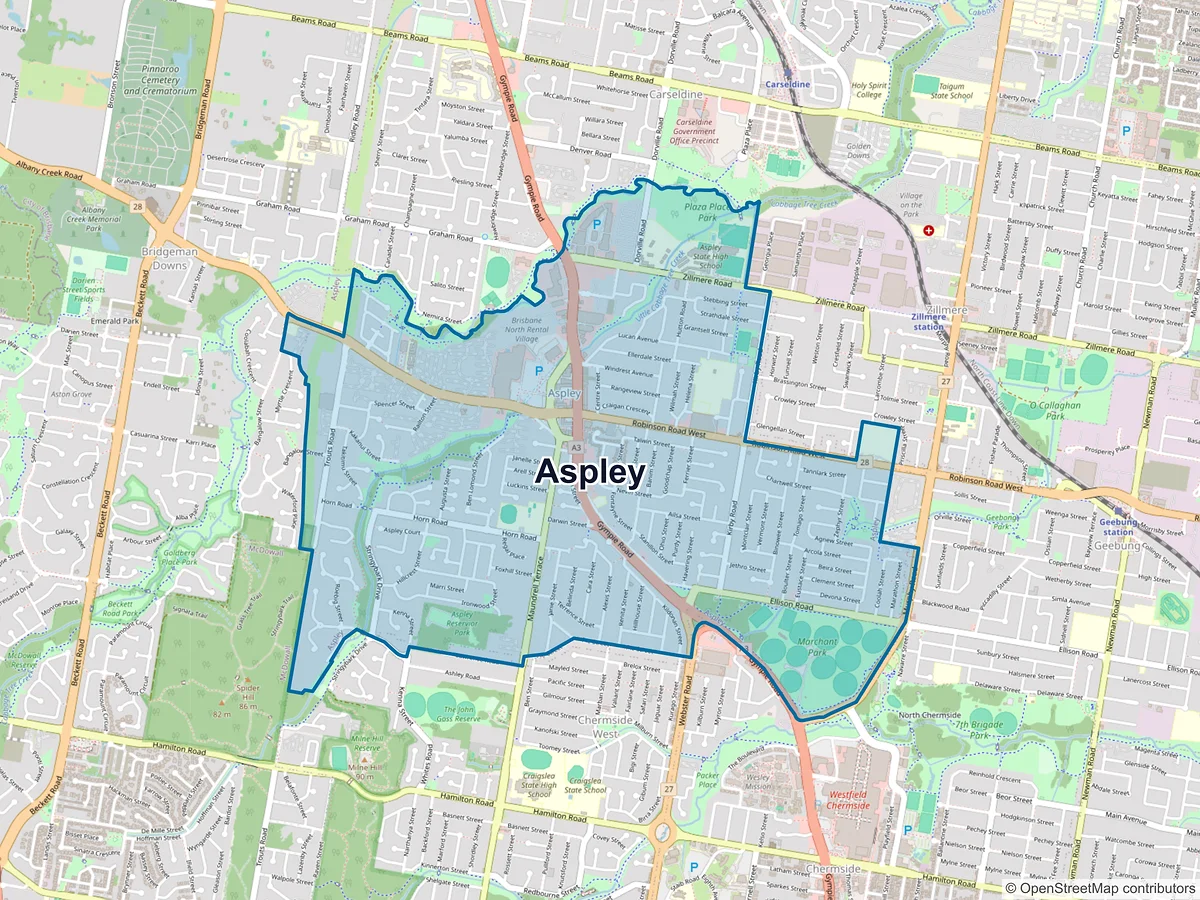 Map of Aspley, QLD, Australia