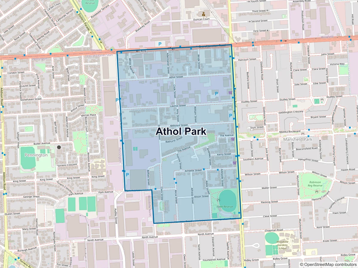 Map of Athol Park, SA, Australia