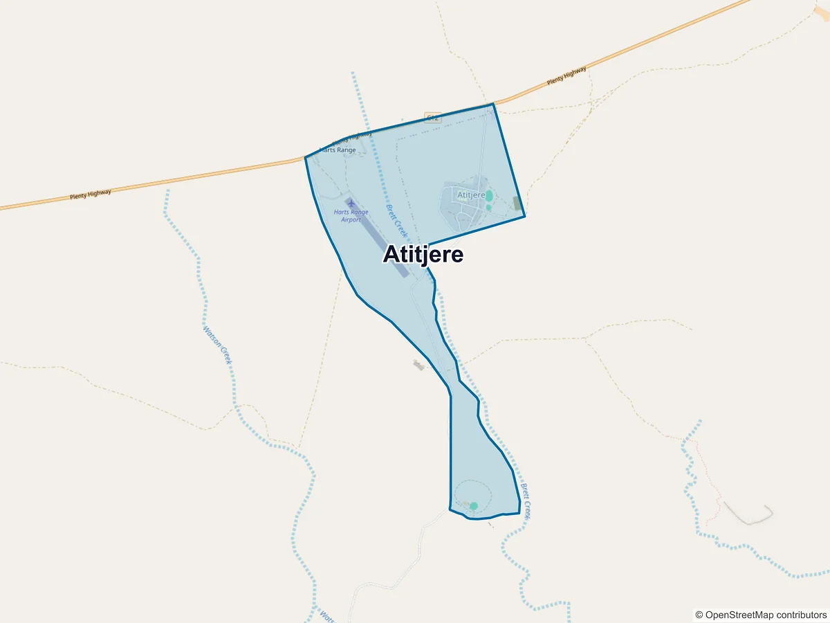 Map of Atitjere, NT, Australia