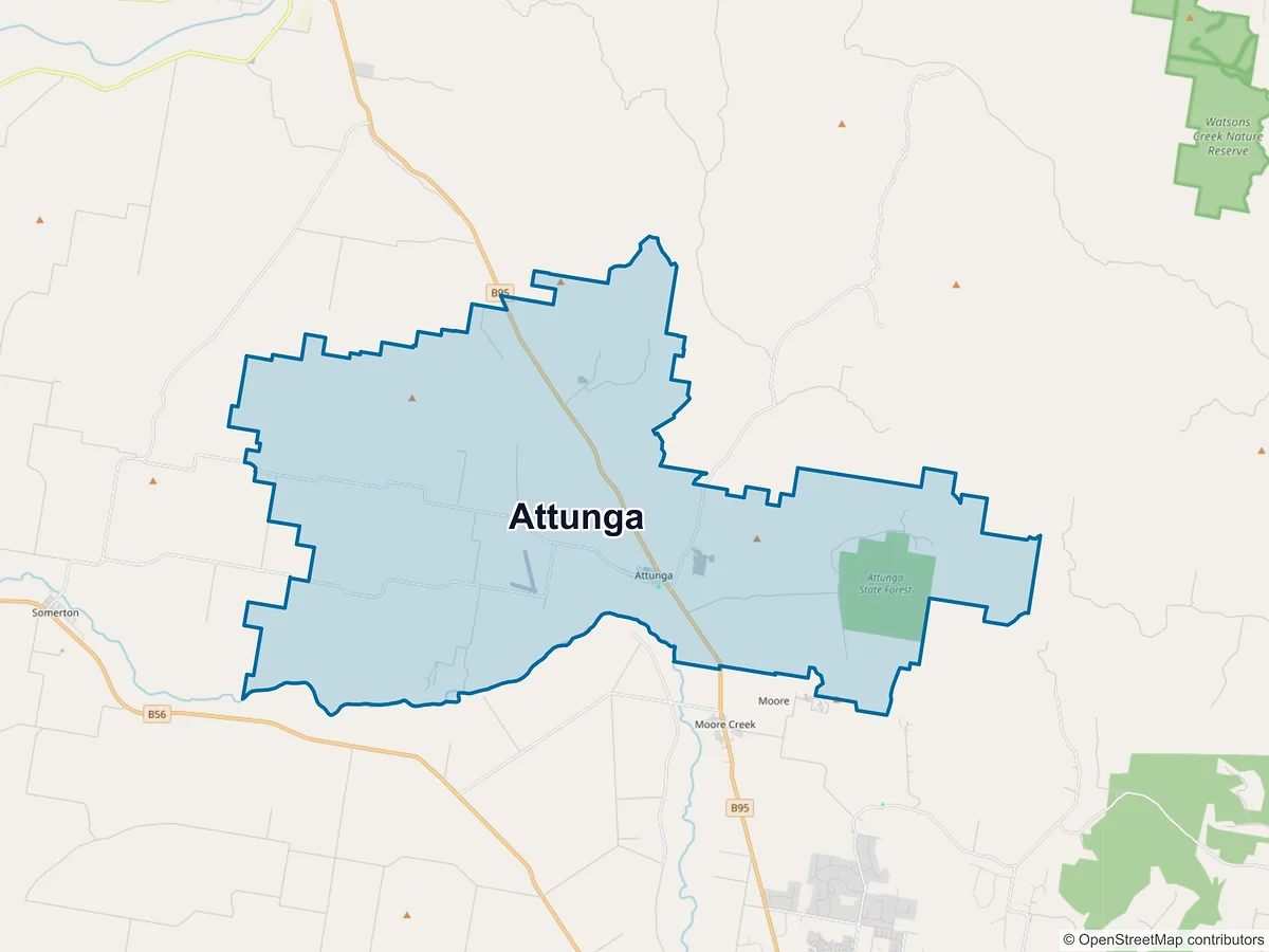 Map of Attunga, NSW, Australia