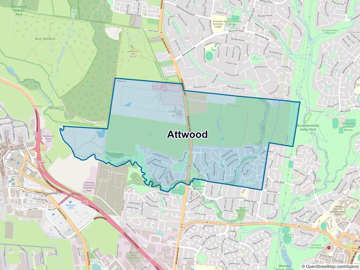 Map of Attwood, VIC, Australia