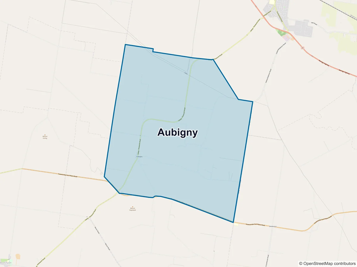 Map of Aubigny, QLD, Australia