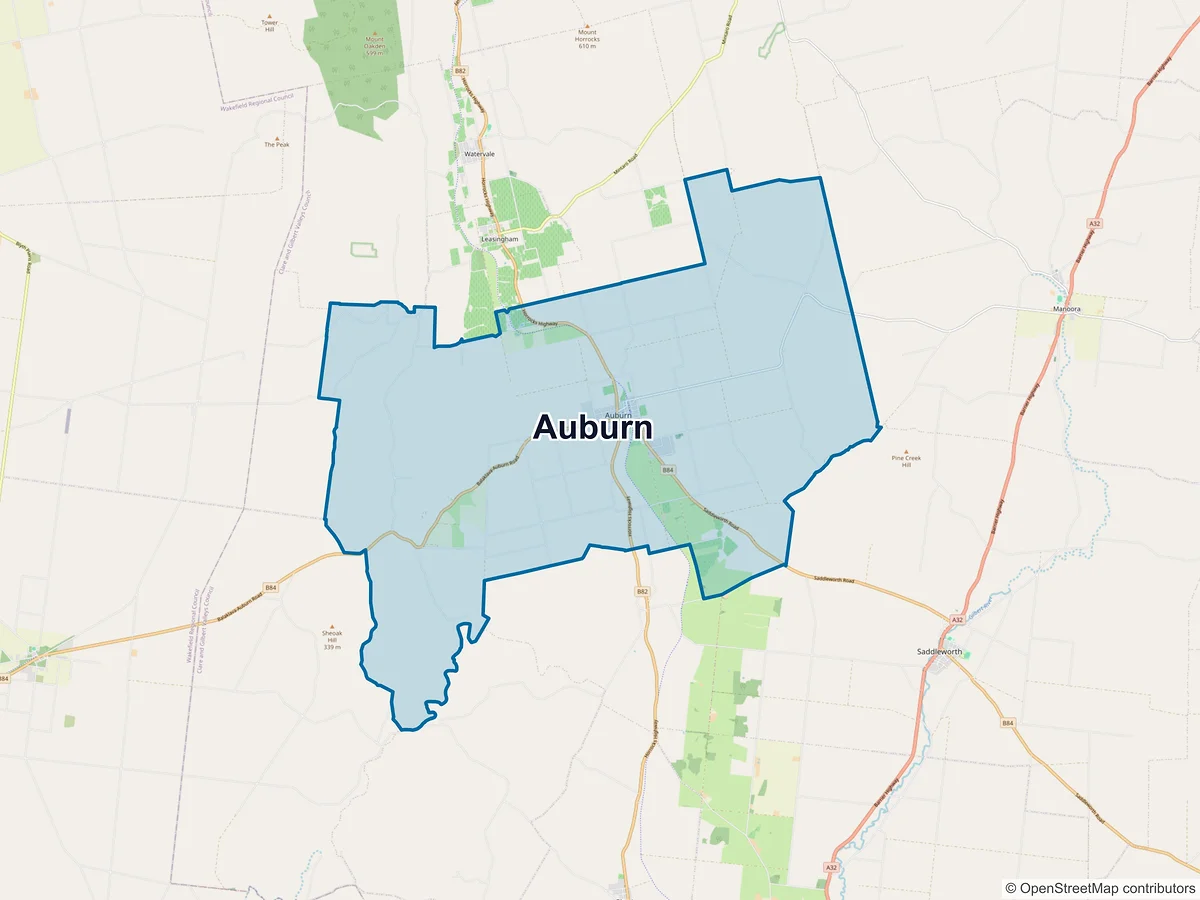 Map of Auburn, SA, Australia