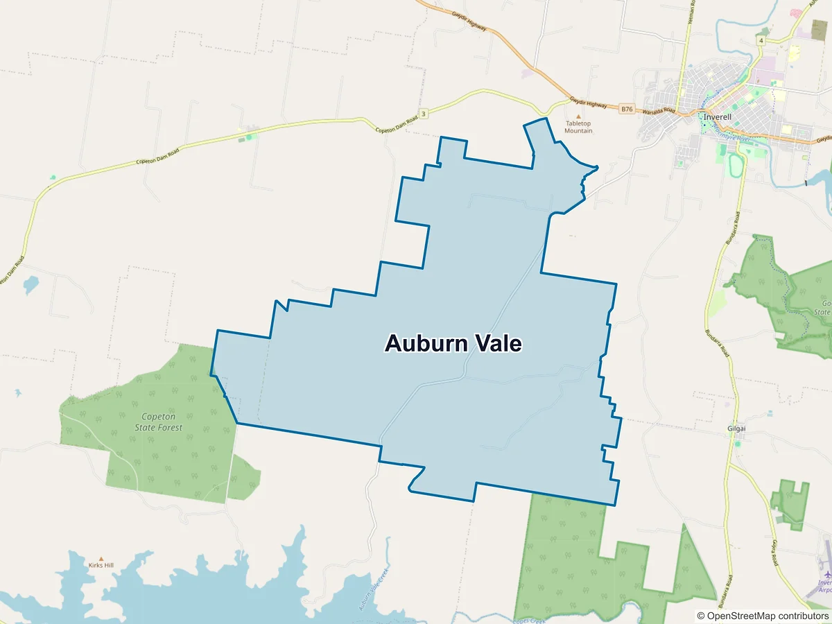 Map of Auburn Vale, NSW, Australia