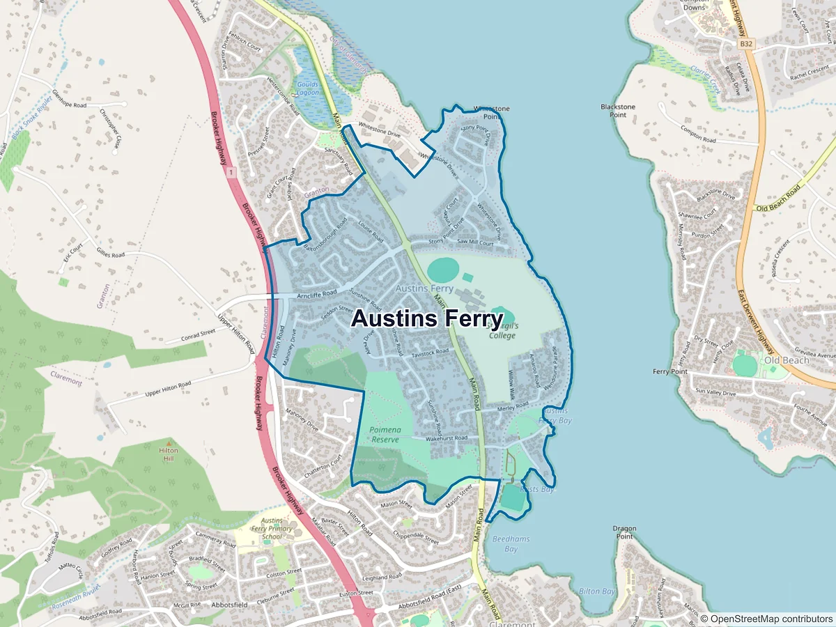 Map of Austins Ferry, TAS, Australia