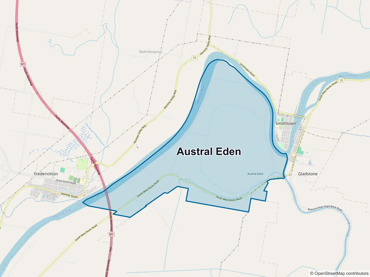 Map of Austral Eden, NSW, Australia