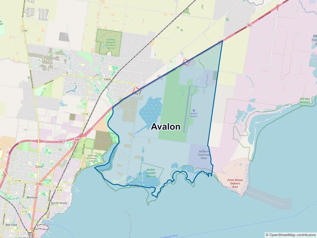 Map of Avalon, VIC, Australia