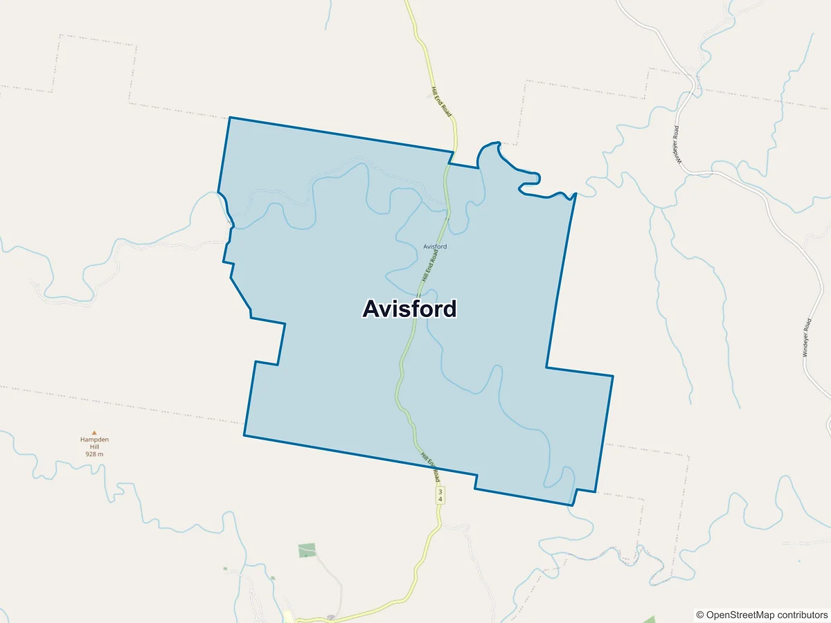 Map of Avisford, NSW, Australia