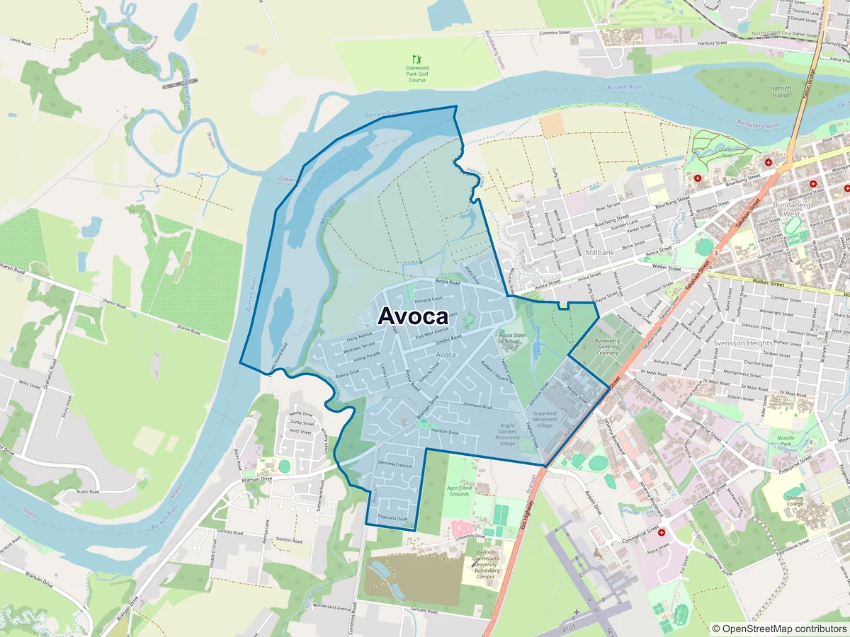Map of Avoca, QLD, Australia