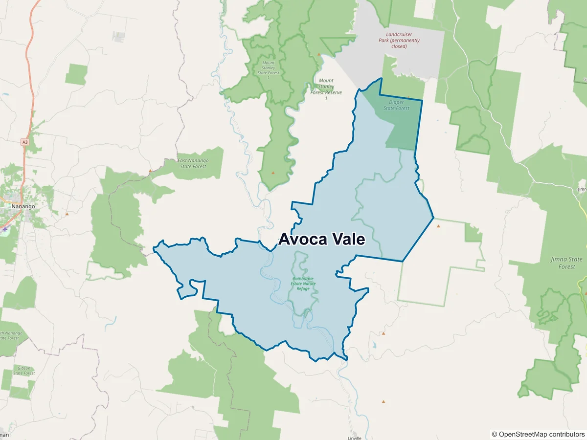 Map of Avoca Vale, QLD, Australia