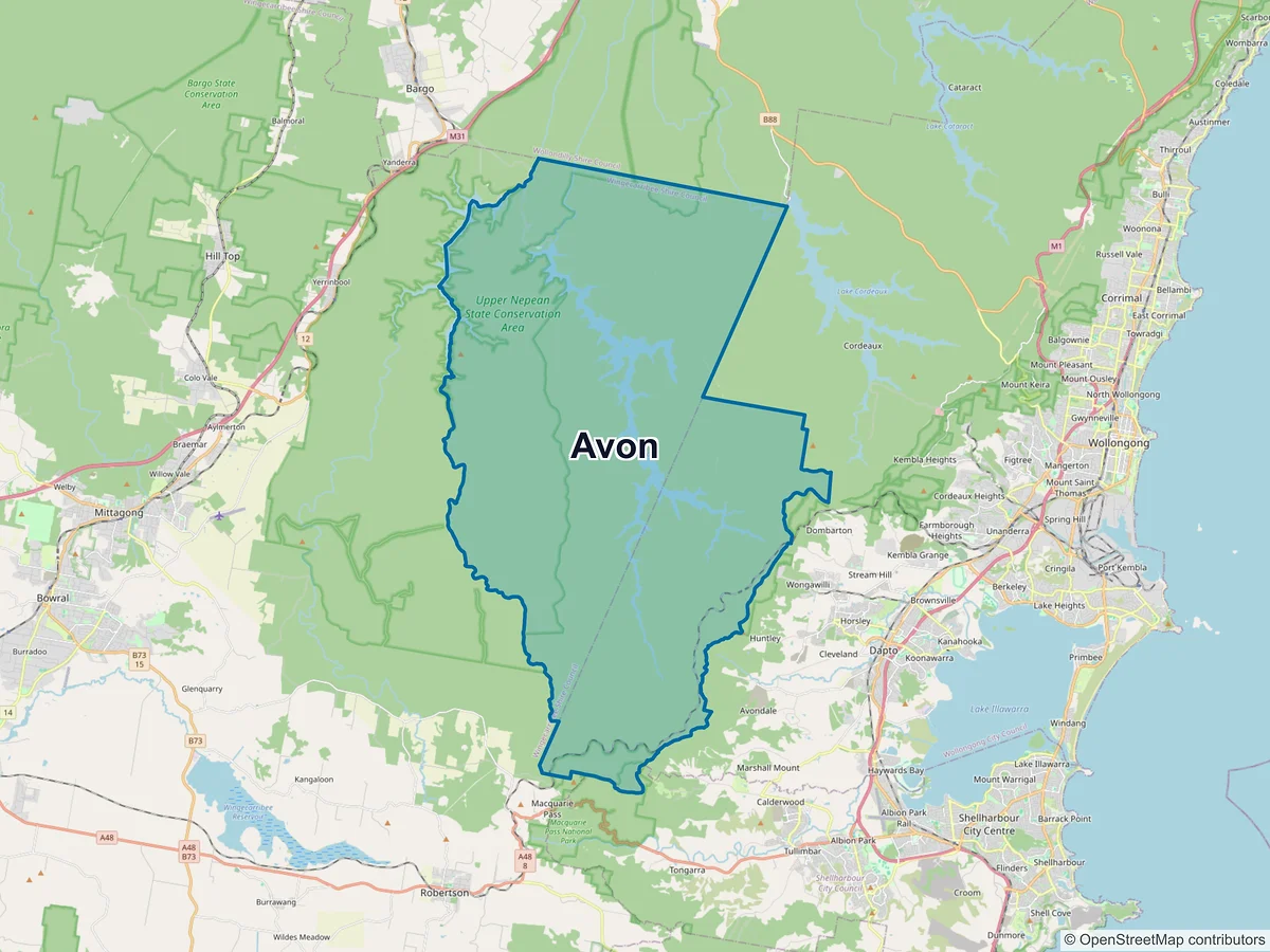 Map of Avon, NSW, Australia
