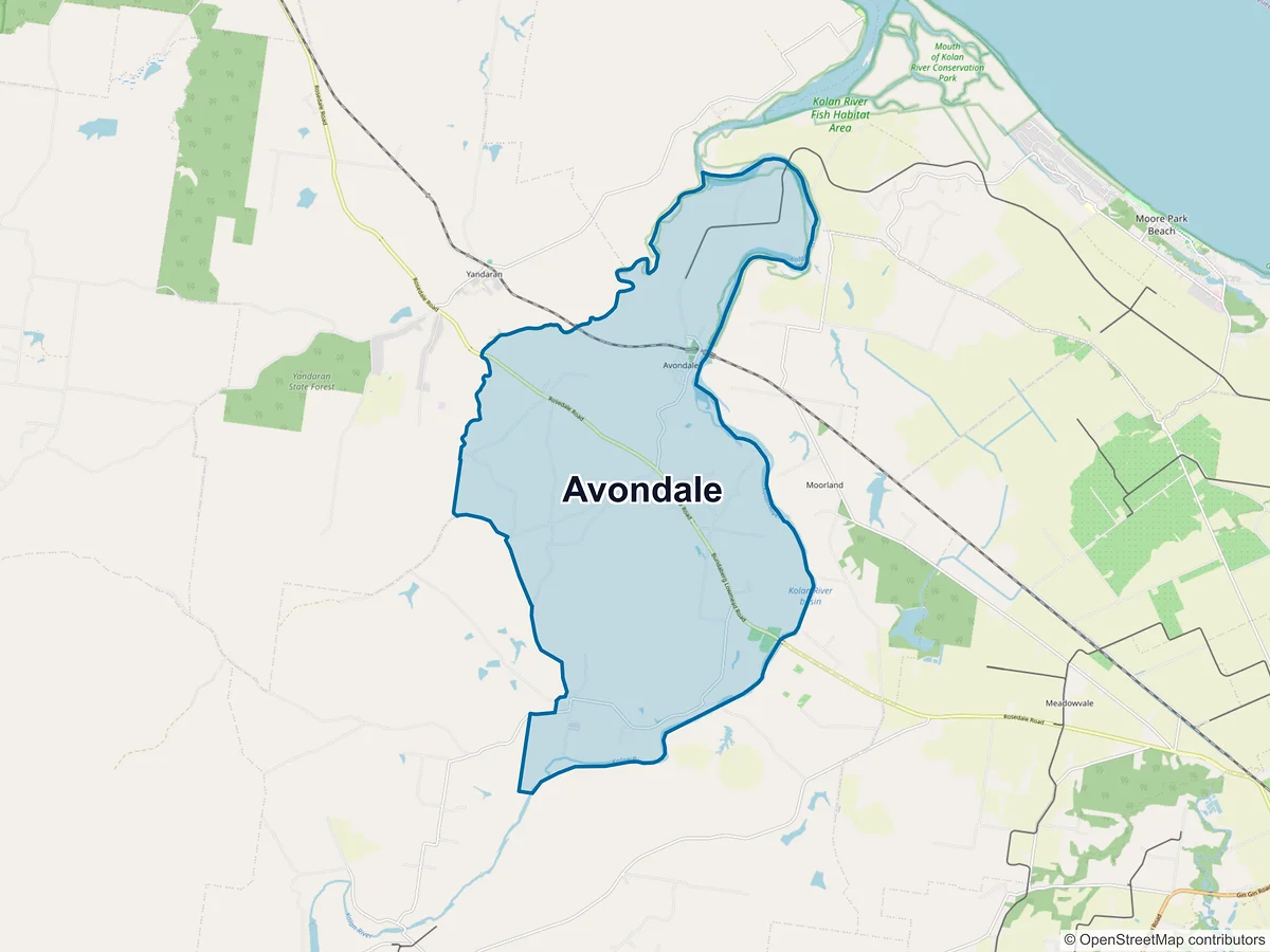 Map of Avondale, QLD, Australia