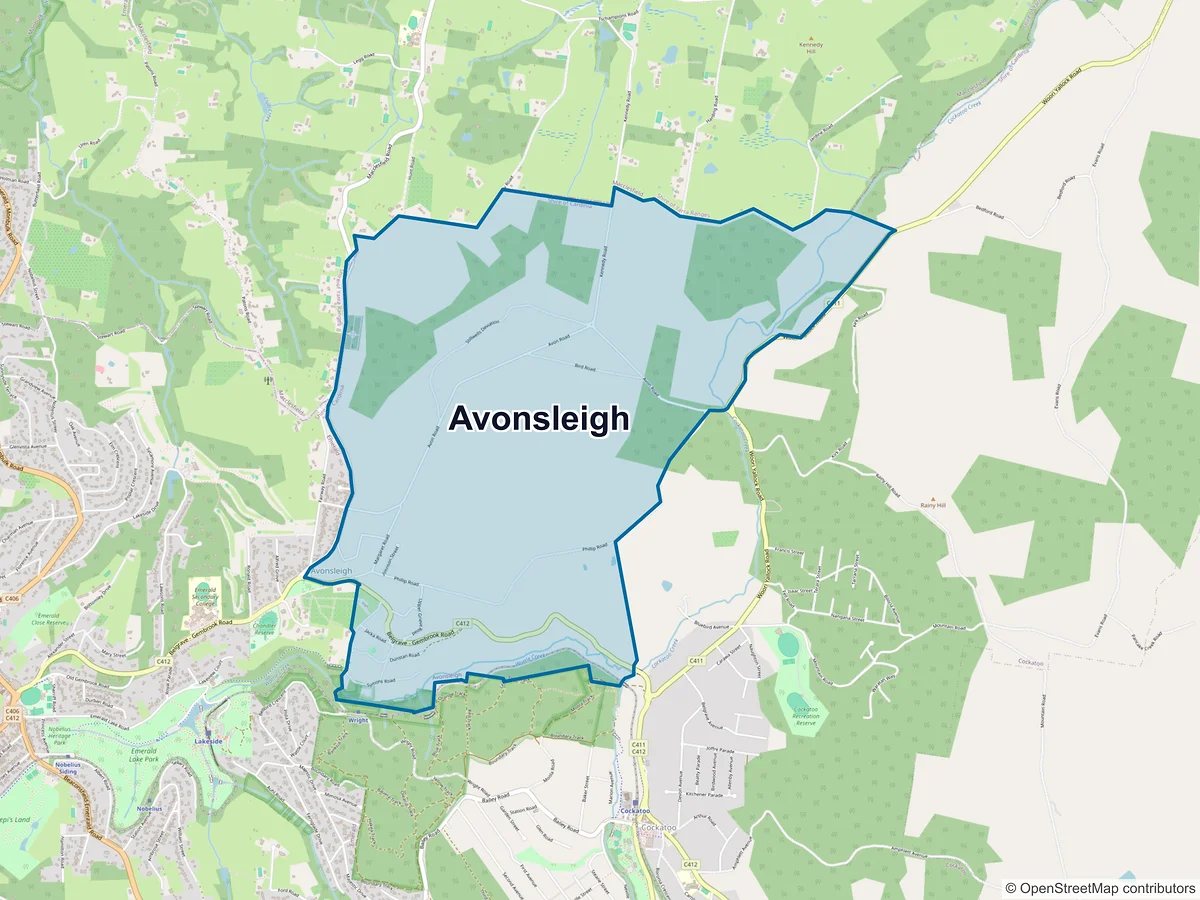 Map of Avonsleigh, VIC, Australia