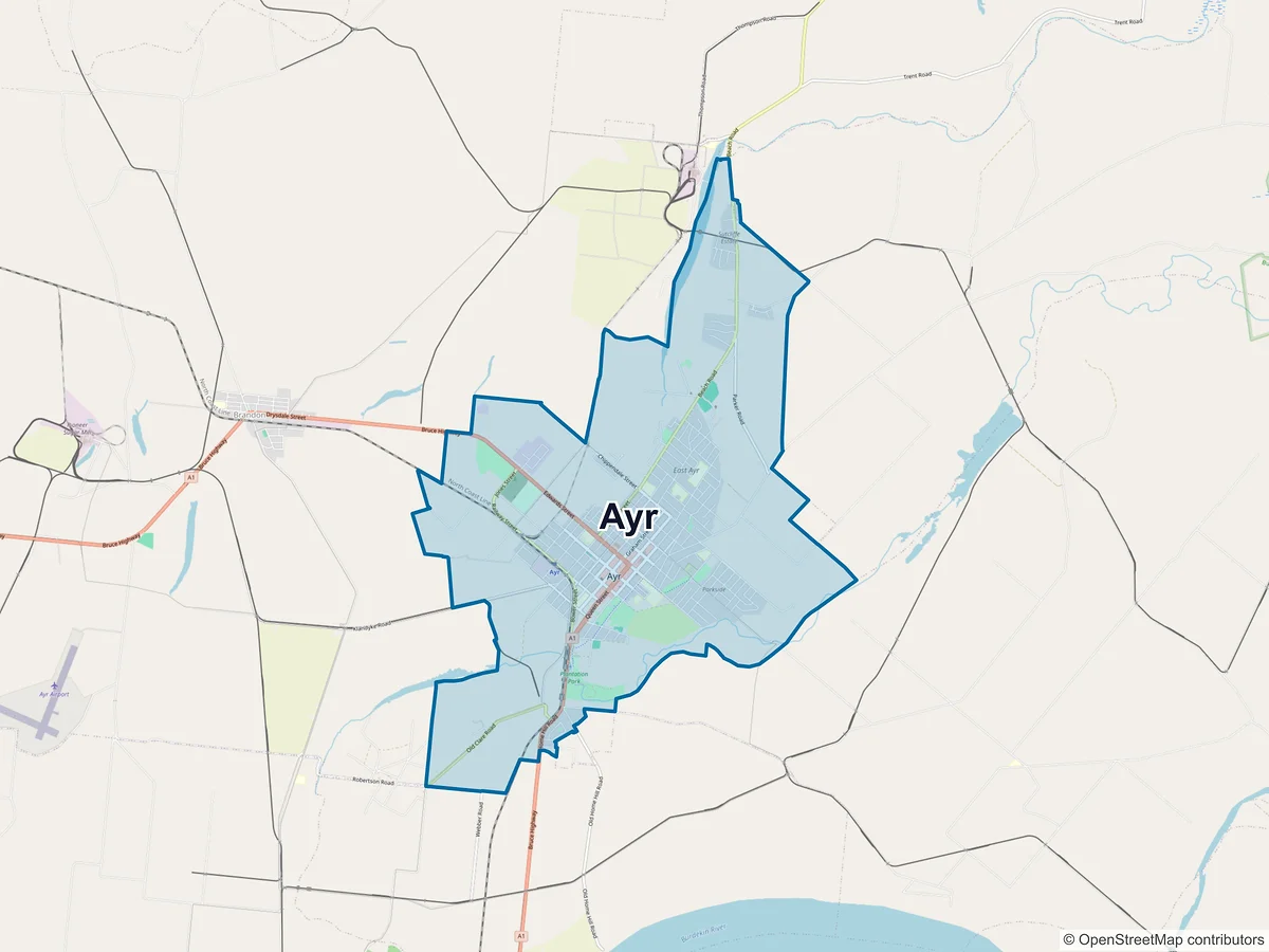 Map of Ayr, QLD, Australia