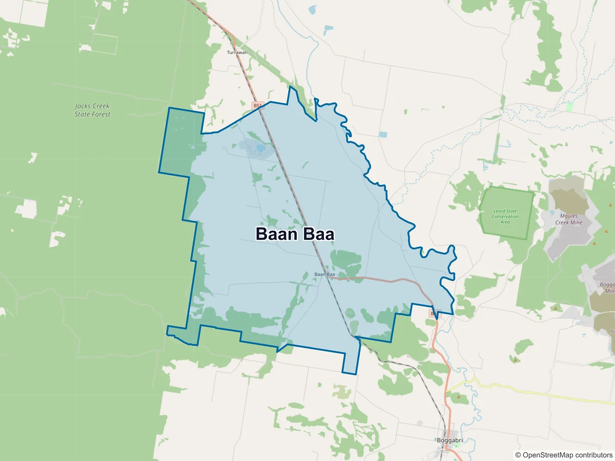 Map of Baan Baa, NSW, Australia
