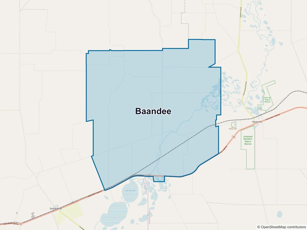 Map of Baandee, WA, Australia